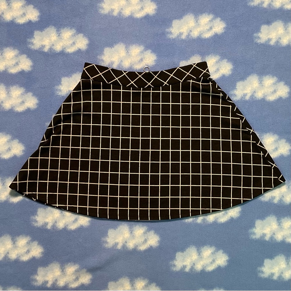 Black and White Grid Pattern Skirt